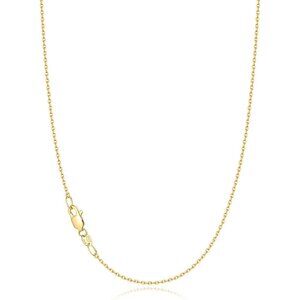 18K Gold  Plated Plated 925 Sterling Silver 1.1mm Cable Chain Necklace